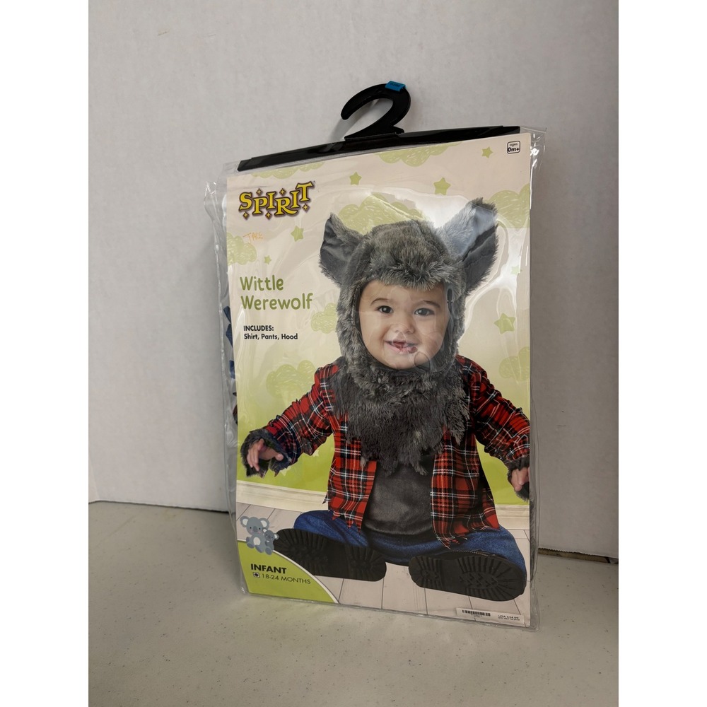 Spirit Halloween Wittle Werewolf Costume Infant‎ 18-24 Months Red 3pc Set NEW